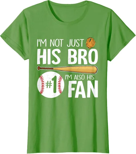 Vista 4 de Camiseta Baseball Brother I'm Not Just His Bro I'm His Number One Fan, Negro