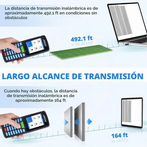 Vista 7 de Escáner de código de barras 1D 2D inalámbrico, escáner de inventario portátil JRHC y colector de datos PDT dispositivo de inventario PDT con lector