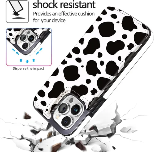 Vista 5 de Funda tipo cartera compatible con iPhone 13 Pro de 6.1 pulgadas con tarjetero, de piel sintética, con función atril, ranuras para tarjetas, doble