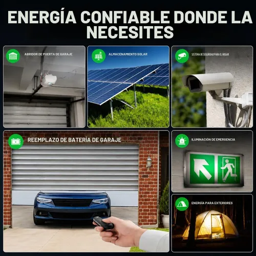 Vista 4 de Batería de litio de 12 V 5 Ah para abridor de puerta de garaje Liftmaster