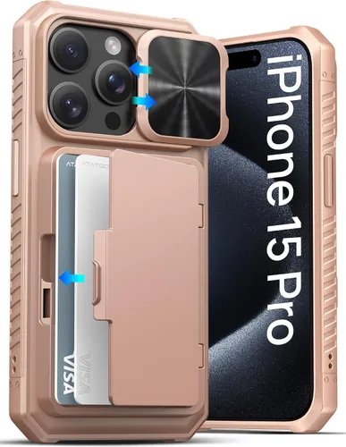 Vista 31 de ATATOO Funda Cartera para iPhone Air, Portador de Tarjetas Integrado (3-5 Tarjetas) [Bloqueo RFID] y Cubierta Deslizante para Cámara, Protección