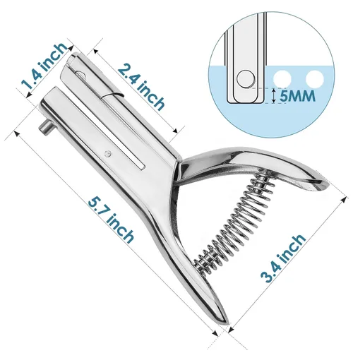 Vista 5 de MROCO Perforadora de un solo agujero de 1/4", Perforadora manual para manualidades y papel, perforadora resistente para tarjetas de papel, plástico