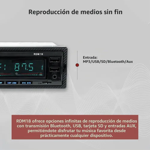 Vista 4 de Rockville RDM18 V2 in-Dash Coche Digital Medios Bluetooth AM/FM/MP3