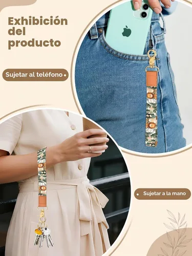 Vista 3 de Llavero de pulsera para mujeres y hombres, soporte para llavero, cordón de muñeca para llaves Animal