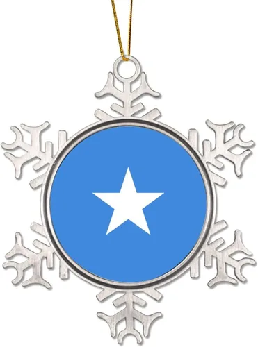 Vista 13 de Bandera nacional de peltre copo de nieve adornos de Navidad de China Taiwán bandera adornos para árbol de Navidad, decoración colgante de metal