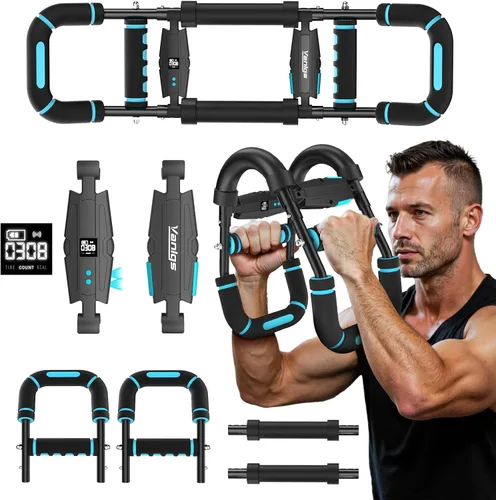 Vista 9 de Twister Arm Trainer for Men, Chest Workout Equipment 5-Level Adjustable (40-130lb) with Ergonomic 27° Targets Biceps/Clip/Thigh, Portable Exerciser