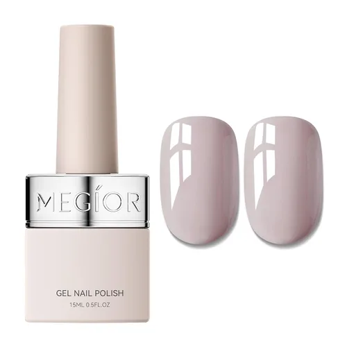 Vista 105 de MEGIOR Esmalte de uñas de gel libre de TPO, 0.5 onzas líquidas, base de gel transparente para remojar la lámpara de uñas LED, capa base de larga