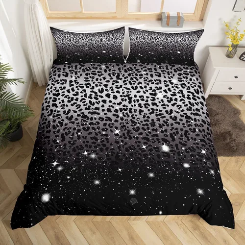 Vista 19 de Funda de edredón de caballo blanco y marrón, juego de ropa de cama 3D de animales de granja occidental para niñas y niños, funda de edredón