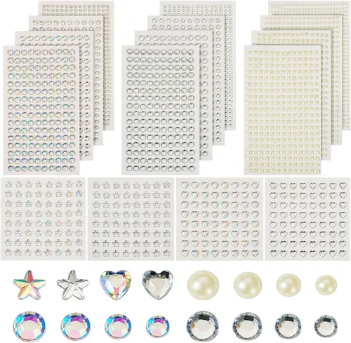 Vista 14 de Craftdady 5500 diamantes de imitación de cristal facetado de 0.079 pulgadas, 11 colores puntiagudos en la parte posterior, piedras natales