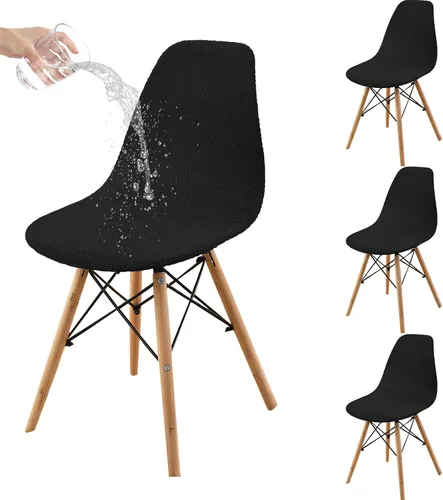 Vista 54 de HAOYONG Fundas para silla de comedor modernas de mediados de siglo, funda estampada para silla sin brazos, fundas elásticas para cocina, oficina