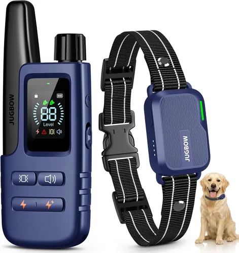 Vista 12 de Collar de choque para perro, collar de entrenamiento para perros de 4500 pies con control remoto, IPX8 impermeable, collar eléctrico para perro