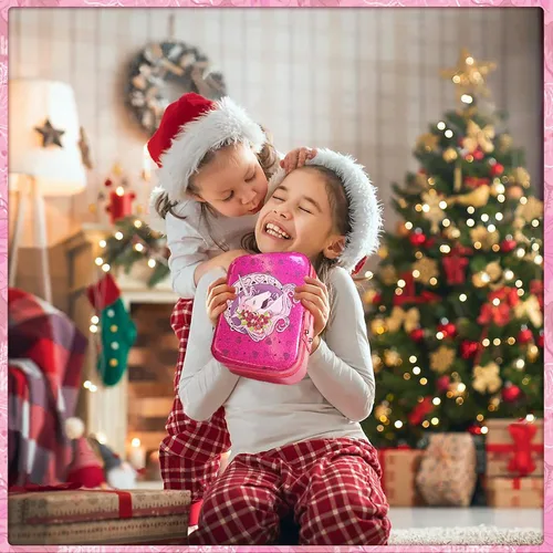 Vista 7 de Kit de maquillaje para niños para niñas, kit de maquillaje real, juguetes para niñas pequeñas y no tóxicos, juego de princesa para niños, regalo