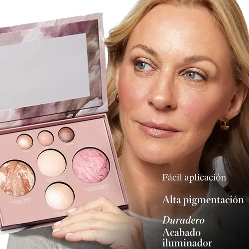 Vista 8 de LAURA GELLER NEW YORK Lo Mejor de lo Mejor Paleta Horneada - Tamaño Completo - Incluye Bronceador, Rubor, 2 Iluminadores y 3 Sombras de Ojos - Apto
