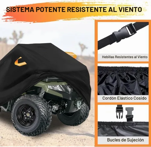 Vista 4 de Funda impermeable para ATV 210D 4 ruedas, para todo tipo de clima, para exteriores, para Polaris Kawasaki, Suzuki, Honda, XL