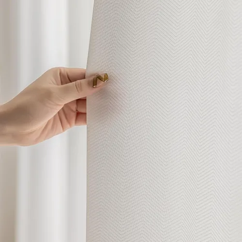 Vista 15 de 2 paneles de cortinas traslúcidas blancas de 54 pulgadas de largo, paneles transparentes de lino con textura para ventana, cortinas plisadas