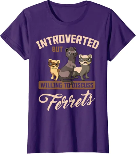 Vista 8 de Camiseta para amantes de los animales de los hurones, Negro, S