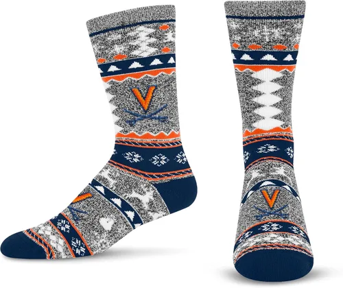 Vista 13 de For Bare Feet Ugly Holiday Sweater Crew Sock NCAA