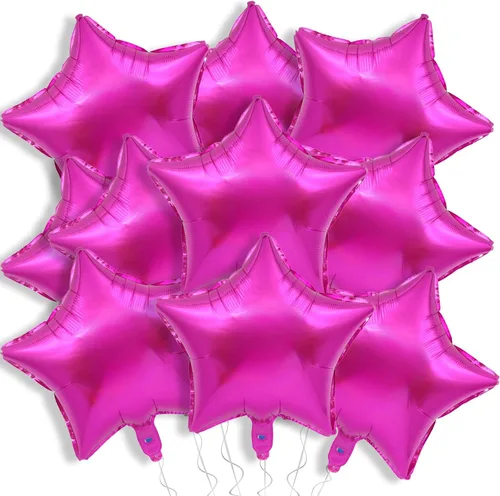 Vista 21 de Globos de papel de aluminio con forma de estrella de arena beige, marrón y blanco, 10 globos de Mylar en forma de estrellas de 18 pulgadas