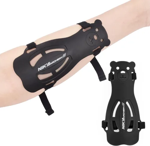 Vista 3 de Protector de brazo de tiro con arco ajustable 2 correas para jóvenes tiro práctica de caza