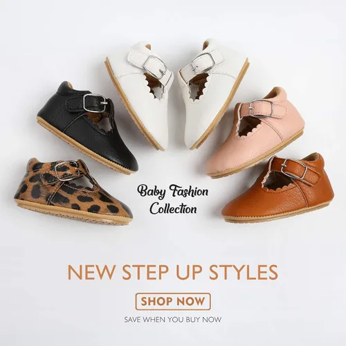 Vista 2 de SOFMUO Zapatillas de cuero con cordones para bebés y niñas suela de goma suave mocasines Oxford para recién nacidos zapatos de vestir