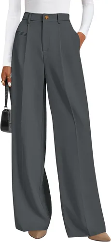 Vista 19 de PRETTYGARDEN Pantalones de vestir de trabajo de pierna ancha a medida para Negro