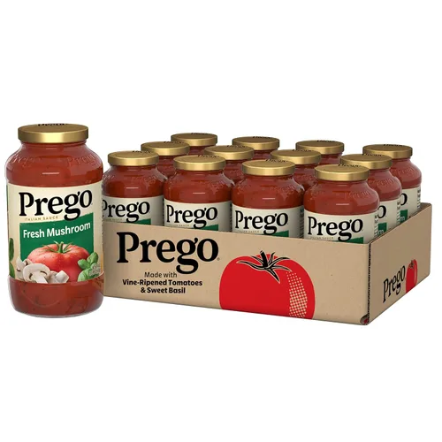 Vista 40 de Prego Tomate grueso con salsa de pasta de ajo y cebolla, tarro de 24 onzas