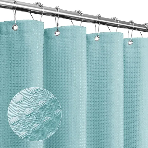 Vista 34 de Gibelle Cortina de Ducha Pequeña para Cabina 36 x 72 pulgadas, Cortina de Ducha de Tela Texturizada de Tejido Gofre Medio Estrecho para Baño, Beige