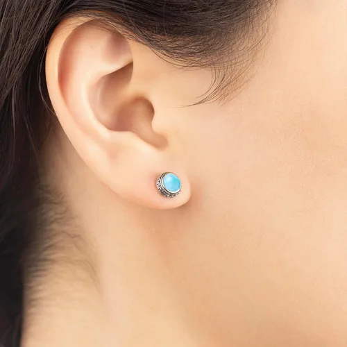 Vista 28 de Aretes de plata de ley con piedra natal de cristal real, joyería para mujer, moda occidental 925, envejecida, bohemia, hecha a mano, el mejor regalo