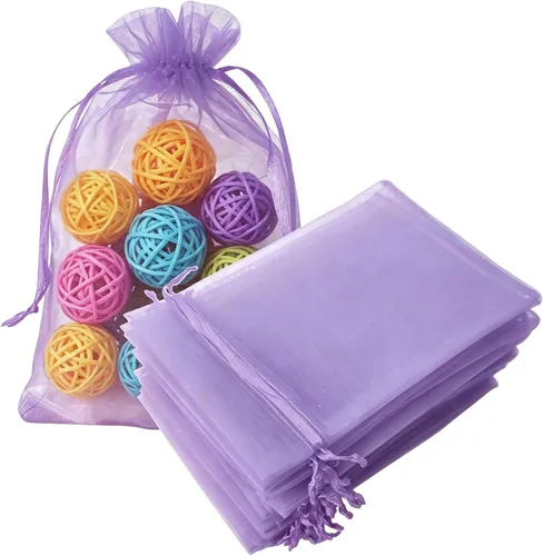 Vista 33 de Juego de 50 bolsas de organza de regalo con cordón azul aguamarina de 4 x 6 pulgadas para baby shower, Navidad, boda, recuerdos de fiesta, despedida