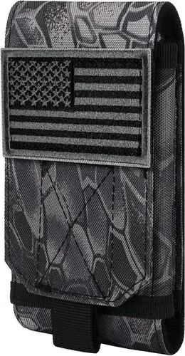 Vista 17 de Funda Táctica Molle para Teléfono, Funda de Cinturón con Asa de Bucle Resistente con Parche de Bandera para iPhone 17 Pro Max/Air/17 Pro/17/16 Pro