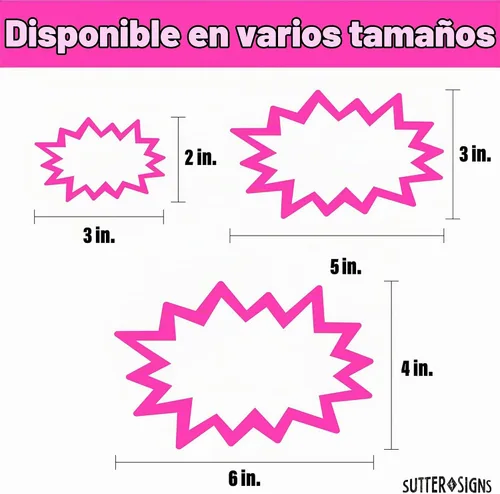 Vista 2 de Letreros Starburst con calcomanías, 100 unidades, etiquetas de precio de venta para venta de garaje, venta de bienes, venta de patio, suministros al