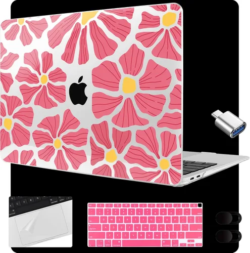 Vista 31 de MEEgoodo Funda para MacBook Air de 13.3 pulgadas 2021 2020 2019 2018 A2337 M1 A2179 A1932, carcasa para laptop para MacBook Air M1 con cubierta