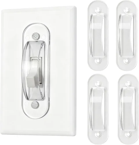 Vista 7 de Protectores de pared para interruptor de pared, cubierta de placa de seguridad infantil para decoración del hogar (paquete de 2), transparente