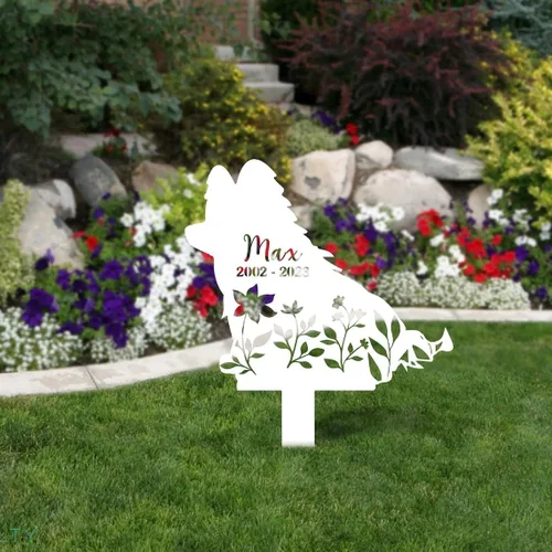Vista 11 de Letrero de metal personalizado Golden Retriever, marcador de tumba de Golden Retriever, pérdida de Golden Retriever, letrero de flor Golden