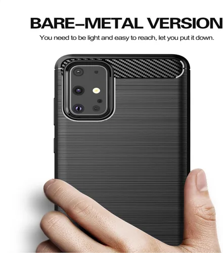 Vista 6 de Funda de teléfono para Galaxy S20 Plus, Samsung S20+ SM-G986U, fibra de carbono a prueba de golpes resistente escudo suave TPU contraportada