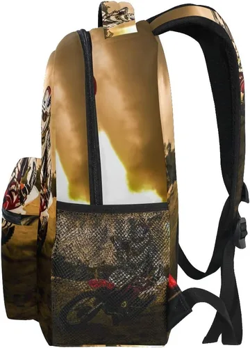 Vista 5 de Mochilas ligeras de motocross para vehículos de motocicleta, bolsas para niños, bolsa de libros para hombre, regalos de regreso a clases
