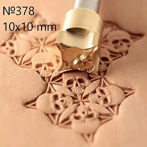 Vista 3 de DandS ltd Herramienta de sello de cuero de calavera, herramienta profesional de artesanía de acero para carpintería, relieve, tallado y estampado