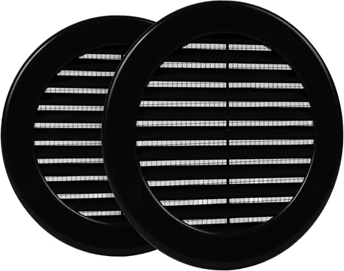 Vista 44 de Paquete de 10 cubiertas redondas de ventilación de aire de 4 pulgadas – Deflector de ventilación de aire Soffit de plástico blanco con malla