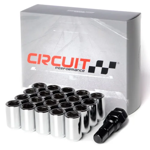 Vista 7 de Circuit Performance Tuercas de llanta de bellota para llave de afinador, acero forjado negro de 12 x 1.5 (20 piezas + herramienta)