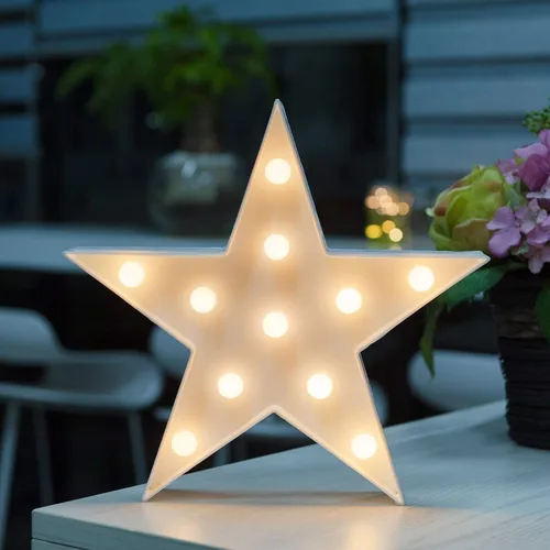 Vista 3 de Novelty Place Luces de letrero de marquesina de estrella, lámpara LED blanca cálida, sala de estar, mesa de dormitorio y decoración navideña