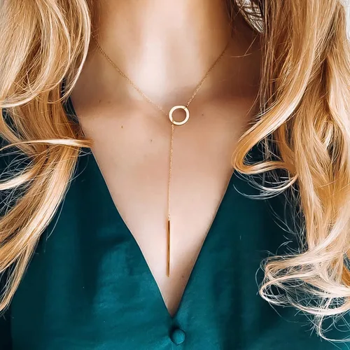Vista 5 de Tewiky Lariat Collar para mujer, delicados collares largos chapados en oro de 14 quilates, corazón y perlas de circonita cúbica, collar con colgante