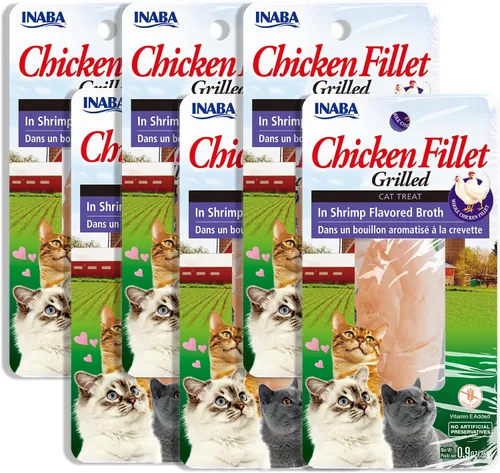 Vista 12 de INABA Natural, Filetes de Pollo a la Parrilla Cortados a Mano de Primera Calidad, Premios/Complemento/Suplemento para Gatos con Vitamina E