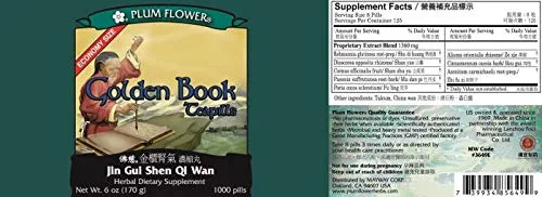 Vista 2 de Libro dorado tamaño económico, 1000 pastillas de té de Mayway-Plum Flower 5.8oz