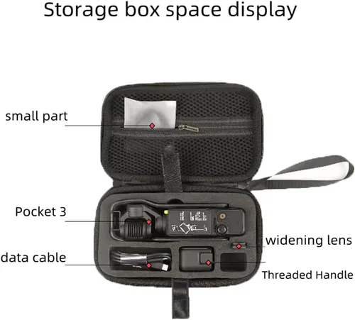 Vista 2 de Funda de transporte para DJI Osmo Pocket 3, bolsa de almacenamiento protectora para funda de cámara de cardán de bolsillo 3, bolsa de embrague Gris