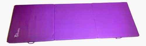 Vista 3 de Alfombrilla de ejercicio plegable triple de 6 x 2 pies y 2 pulgadas de grosor, 2 asas de transporte para entrenamientos de núcleo, gimnasia, artes