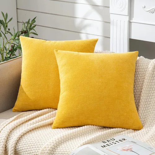 Vista 35 de GAWAMAY - Juego de 2 fundas de almohada decorativas cuadradas de 16 x 16 pulgadas, fundas de almohada de felpilla súper suaves estilo granja