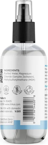 Vista 7 de ShiKai Magnesium Body Ease Spray (3.75 fl oz) Spray tópico para aliviar músculos y articulaciones Proporciona beneficios del magnesio Refresca
