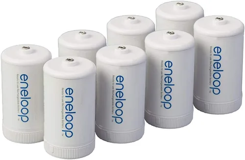 Vista 10 de Eneloop Panasonic BQ-BS2E4SA - Adaptadores de batería de tamaño C para uso con pilas AA recargables Ni-MH, paquete de 4