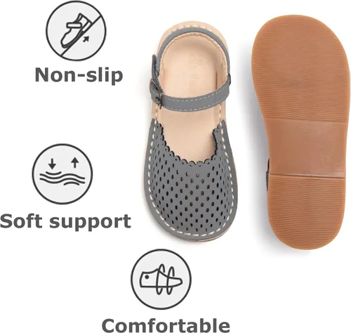 Vista 213 de THEE BRON Sandalias cómodas para niñas, zapatos para niños, sandalias rellenas