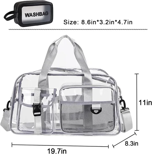 Vista 101 de Pequeña bolsa de gimnasio para mujer, bolsa de viaje con compartimento para zapatos